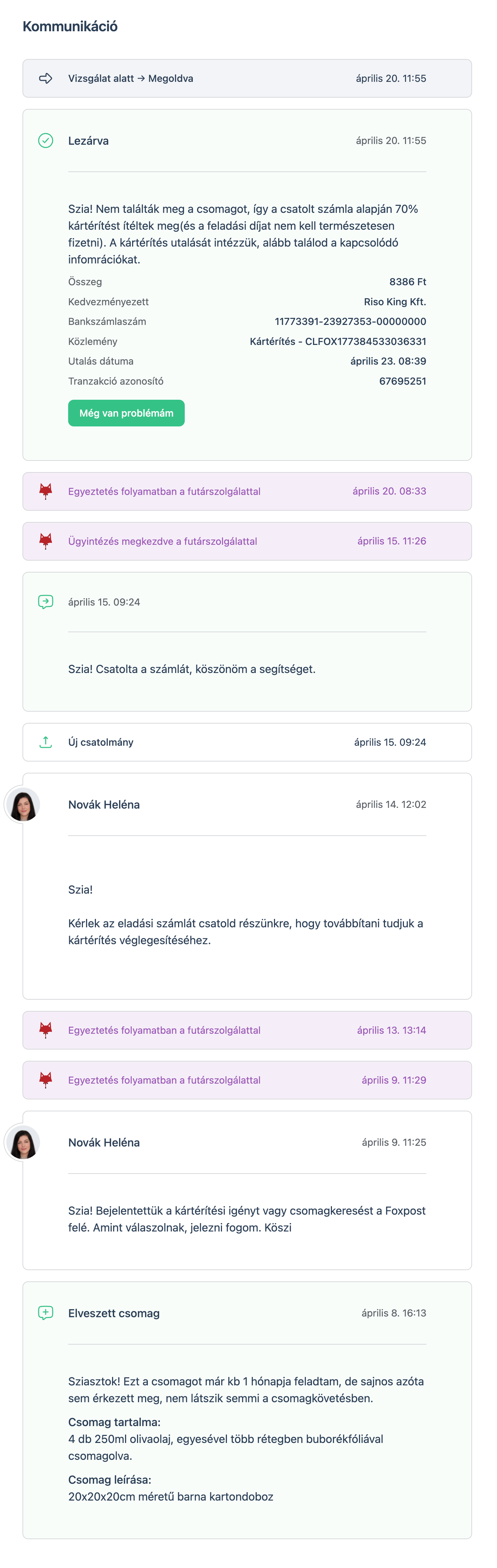 Reklamáció folyamata
